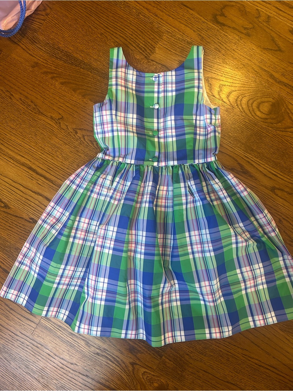 Polo Ralph Lauren Girls size 8 blue green plaid dress - Picture 3 of 8